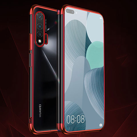 Funda Silicona Ultrafina Carcasa Transparente S05 para Huawei Nova 6 Rojo