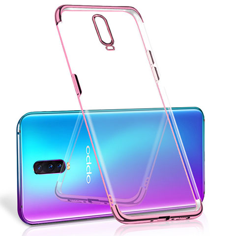 Funda Silicona Ultrafina Carcasa Transparente S06 para Oppo R17 Pro Oro Rosa