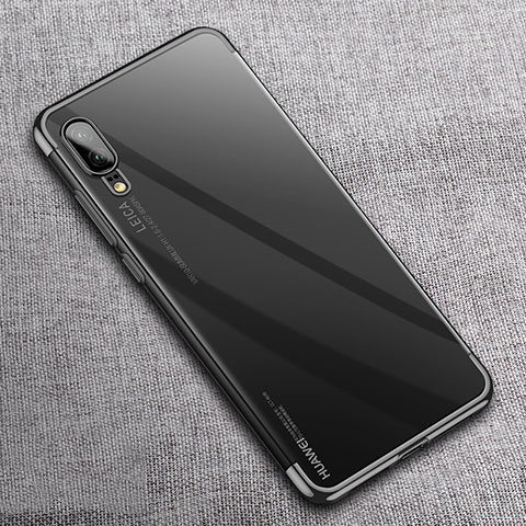 Funda Silicona Ultrafina Carcasa Transparente S08 para Huawei P20 Negro