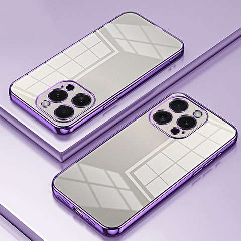 Funda Silicona Ultrafina Carcasa Transparente SY1 para Apple iPhone 16 Pro Max Morado