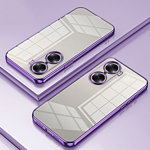 Funda Silicona Ultrafina Carcasa Transparente SY1 para Huawei Honor 60 5G Morado