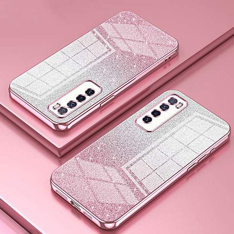 Funda Silicona Ultrafina Carcasa Transparente SY1 para Huawei Nova 7 5G Oro Rosa