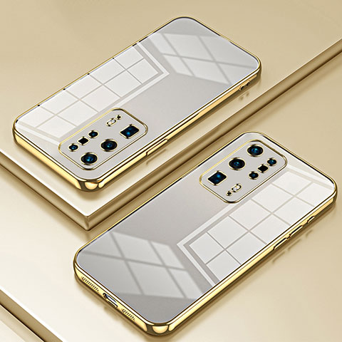 Funda Silicona Ultrafina Carcasa Transparente SY1 para Huawei P40 Pro+ Plus Oro