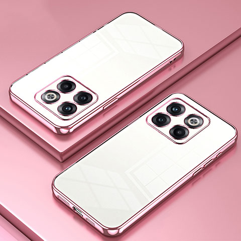 Funda Silicona Ultrafina Carcasa Transparente SY1 para OnePlus 10T 5G Oro Rosa