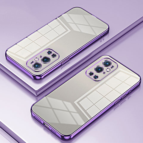 Funda Silicona Ultrafina Carcasa Transparente SY1 para OnePlus 9 Pro 5G Morado