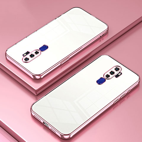 Funda Silicona Ultrafina Carcasa Transparente SY1 para Oppo A11X Oro Rosa