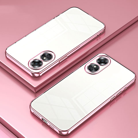 Funda Silicona Ultrafina Carcasa Transparente SY1 para Oppo A17 Oro Rosa