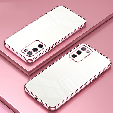 Funda Silicona Ultrafina Carcasa Transparente SY1 para Oppo A55 5G Oro Rosa