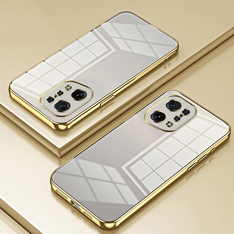 Funda Silicona Ultrafina Carcasa Transparente SY1 para Oppo Find X5 5G Oro