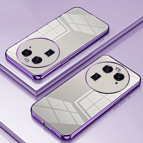 Funda Silicona Ultrafina Carcasa Transparente SY1 para Oppo Find X6 5G Morado