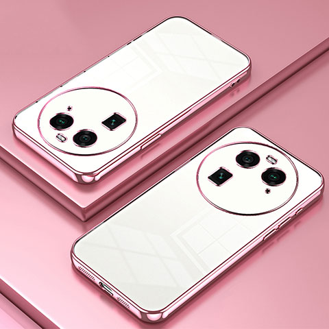 Funda Silicona Ultrafina Carcasa Transparente SY1 para Oppo Find X6 5G Oro Rosa