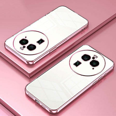 Funda Silicona Ultrafina Carcasa Transparente SY1 para Oppo Find X6 Pro 5G Oro Rosa