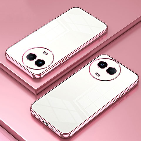 Funda Silicona Ultrafina Carcasa Transparente SY1 para Realme V50 5G Oro Rosa