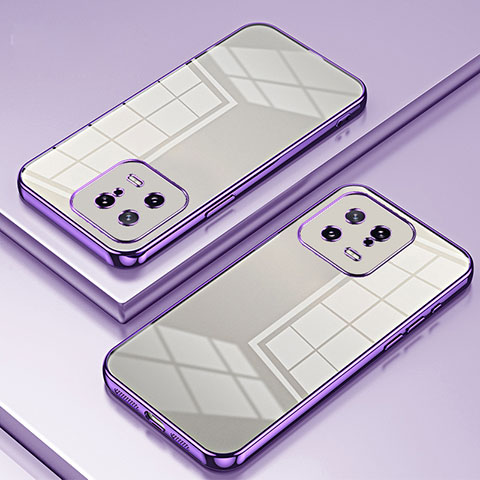 Funda Silicona Ultrafina Carcasa Transparente SY1 para Xiaomi Mi 13 5G Morado