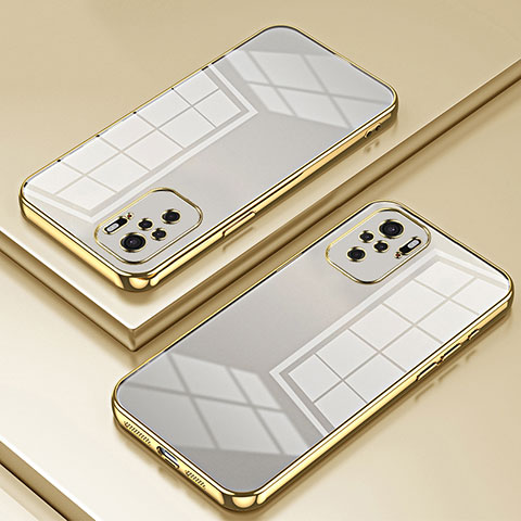 Funda Silicona Ultrafina Carcasa Transparente SY1 para Xiaomi Redmi Note 10 4G Oro