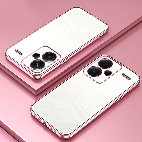 Funda Silicona Ultrafina Carcasa Transparente SY1 para Xiaomi Redmi Note 13 Pro+ Plus 5G Oro Rosa