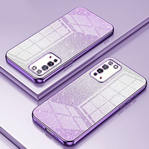 Funda Silicona Ultrafina Carcasa Transparente SY2 para Huawei Honor X10 5G Morado