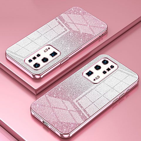 Funda Silicona Ultrafina Carcasa Transparente SY2 para Huawei P40 Pro+ Plus Oro Rosa