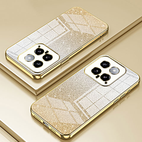 Funda Silicona Ultrafina Carcasa Transparente SY2 para Xiaomi Mi 14 Pro 5G Oro