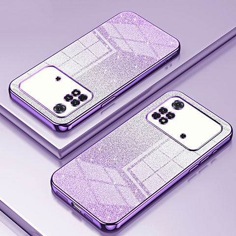 Funda Silicona Ultrafina Carcasa Transparente SY2 para Xiaomi Poco M4 Pro 4G Morado