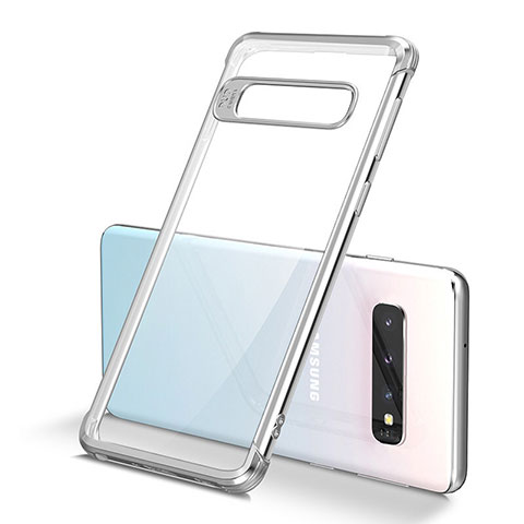 Funda Silicona Ultrafina Carcasa Transparente U05 para Samsung Galaxy S10 Plus Plata