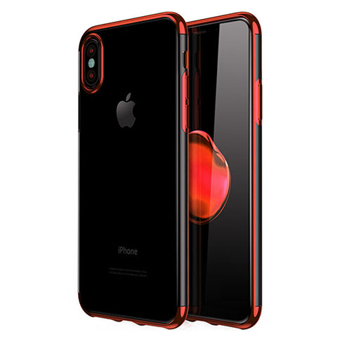 Funda Silicona Ultrafina Carcasa Transparente V02 para Apple iPhone X Rojo