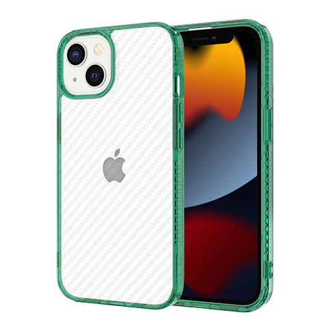 Funda Silicona Ultrafina Carcasa Transparente YJ1 para Apple iPhone 13 Verde Noche