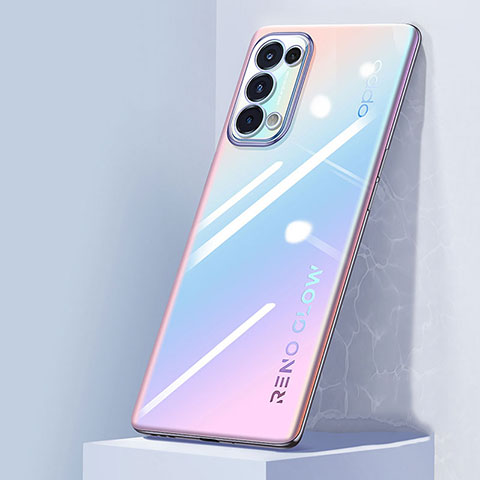 Funda Silicona Ultrafina Carcasa Transparente Z02 para Oppo Reno5 Pro 5G Purpura Claro