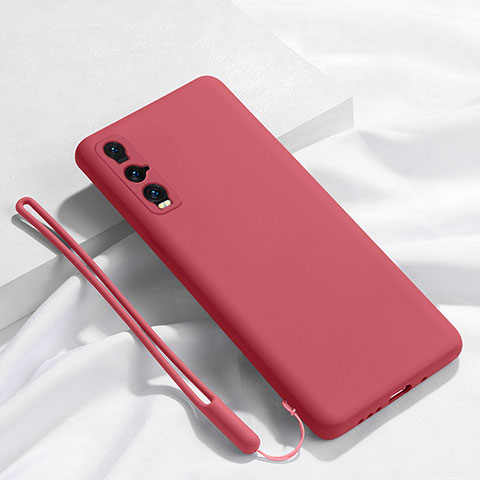 Funda Silicona Ultrafina Goma 360 Grados Carcasa C01 para Oppo Find X2 Rojo Rosa