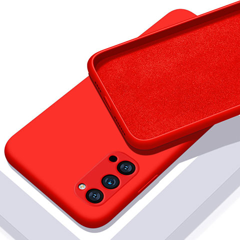 Funda Silicona Ultrafina Goma 360 Grados Carcasa C01 para Oppo Reno4 5G Rojo