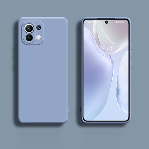 Funda Silicona Ultrafina Goma 360 Grados Carcasa C01 para Xiaomi Mi 11 5G Gris Lavanda