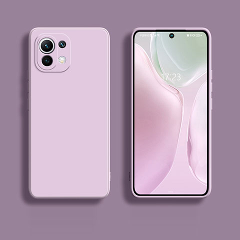 Funda Silicona Ultrafina Goma 360 Grados Carcasa C01 para Xiaomi Mi 11 Lite 4G Purpura Claro