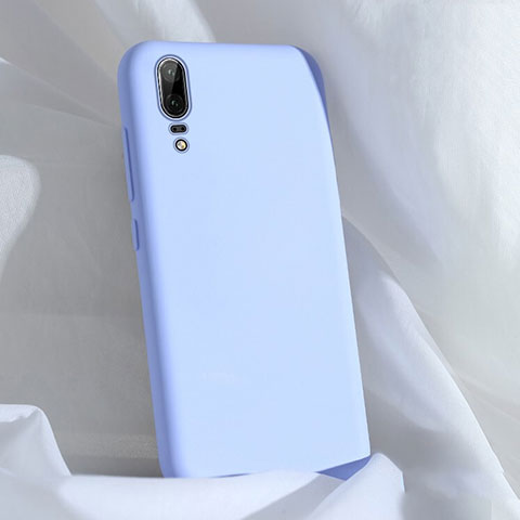 Funda Silicona Ultrafina Goma 360 Grados Carcasa C03 para Huawei P20 Azul Cielo