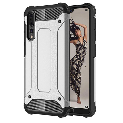 Funda Silicona Ultrafina Goma 360 Grados Carcasa C07 para Huawei P20 Pro Plata