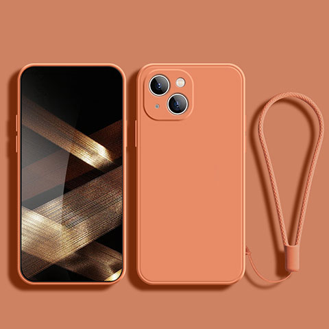 Funda Silicona Ultrafina Goma 360 Grados Carcasa G02 para Apple iPhone 15 Naranja