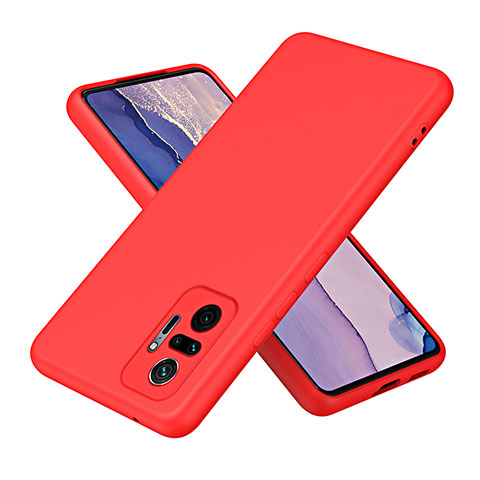 Funda Silicona Ultrafina Goma 360 Grados Carcasa H01P para Xiaomi Redmi Note 10 Pro Max Rojo