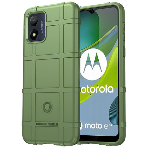 Funda Silicona Ultrafina Goma 360 Grados Carcasa J01S para Motorola Moto E13 Verde