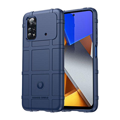 Funda Silicona Ultrafina Goma 360 Grados Carcasa J01S para Xiaomi Poco M4 Pro 4G Azul