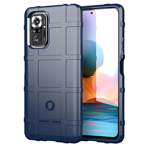 Funda Silicona Ultrafina Goma 360 Grados Carcasa J01S para Xiaomi Redmi Note 10 Pro Max Azul