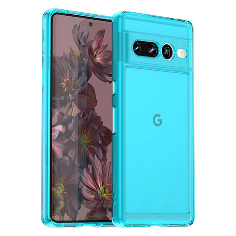 Funda Silicona Ultrafina Goma 360 Grados Carcasa J02S para Google Pixel 7 Pro 5G Cian