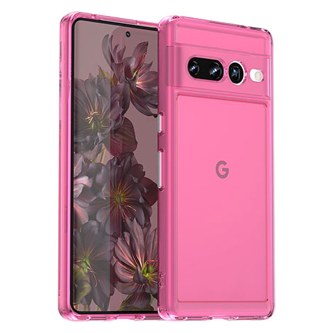 Funda Silicona Ultrafina Goma 360 Grados Carcasa J02S para Google Pixel 7 Pro 5G Rosa Roja