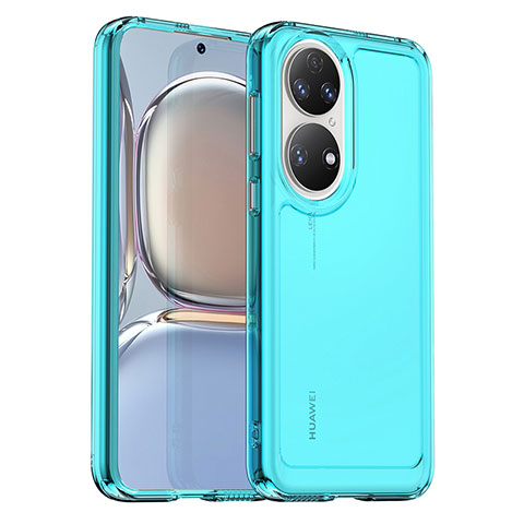 Funda Silicona Ultrafina Goma 360 Grados Carcasa J02S para Huawei P50 Pro Cian