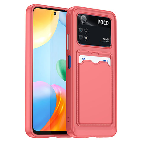 Funda Silicona Ultrafina Goma 360 Grados Carcasa J02S para Xiaomi Poco M4 Pro 4G Rojo