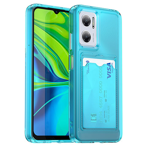 Funda Silicona Ultrafina Goma 360 Grados Carcasa J02S para Xiaomi Redmi 10 5G Azul Cielo