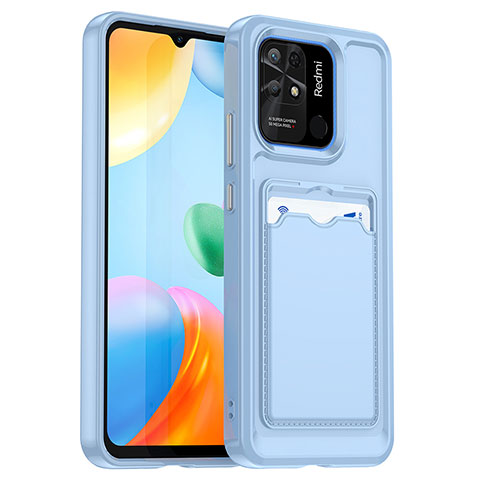 Funda Silicona Ultrafina Goma 360 Grados Carcasa J02S para Xiaomi Redmi 10 Power Azul Cielo