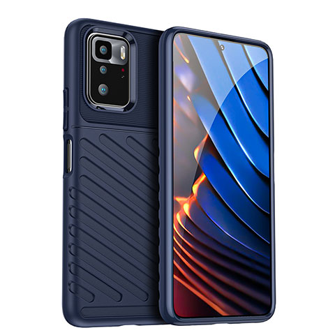 Funda Silicona Ultrafina Goma 360 Grados Carcasa J02S para Xiaomi Redmi Note 10 Pro 5G Azul