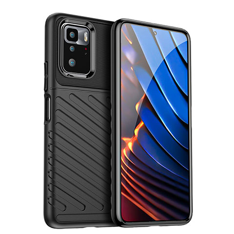 Funda Silicona Ultrafina Goma 360 Grados Carcasa J02S para Xiaomi Redmi Note 10 Pro 5G Negro