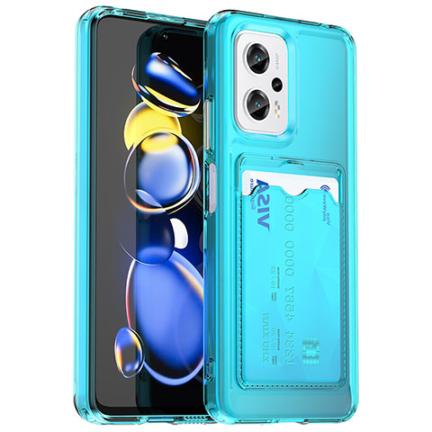 Funda Silicona Ultrafina Goma 360 Grados Carcasa J02S para Xiaomi Redmi Note 12T Pro 5G Azul Cielo