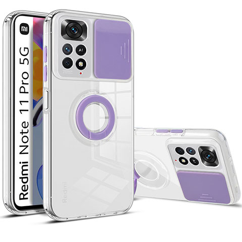 Funda Silicona Ultrafina Goma 360 Grados Carcasa MJ1 para Xiaomi Redmi Note 11 Pro 5G Purpura Claro