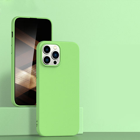 Funda Silicona Ultrafina Goma 360 Grados Carcasa para Apple iPhone 15 Pro Menta Verde